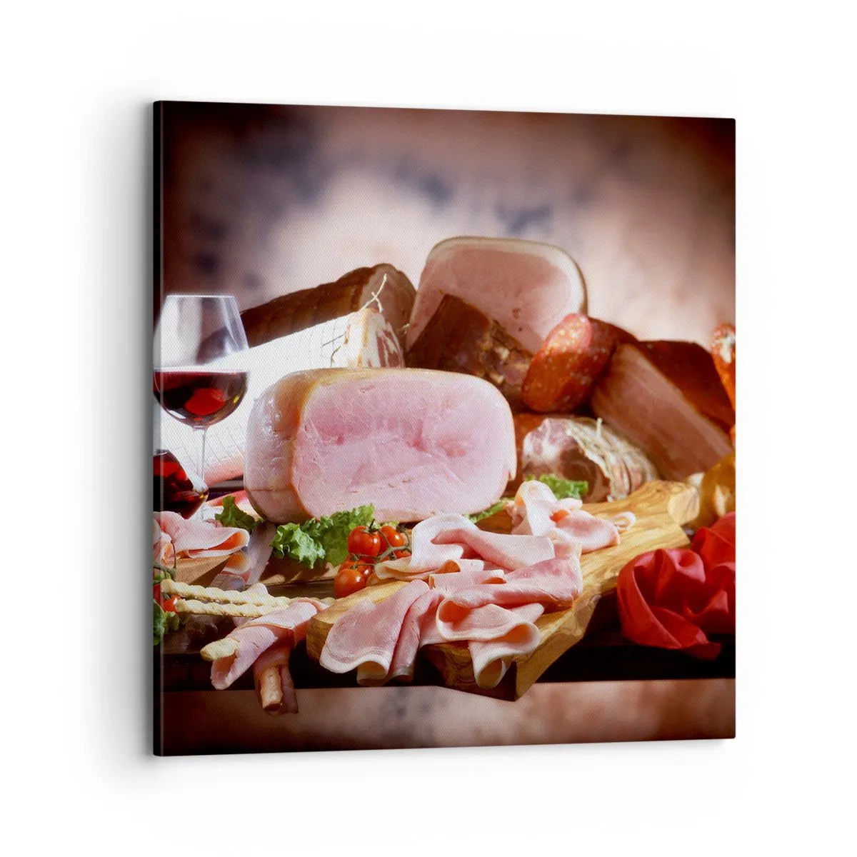 Schilderen op canvas - Een culinaire droom met een karaf - 70x70 cm