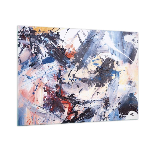 Schilderen op glas - Gekke dans van abstractie - 100x70 cm