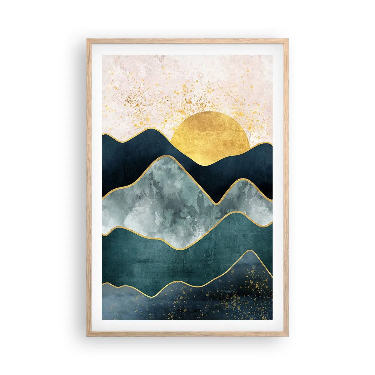 Een poster in een licht eiken lijst - Achter de zeven bergen - 61x91 cm