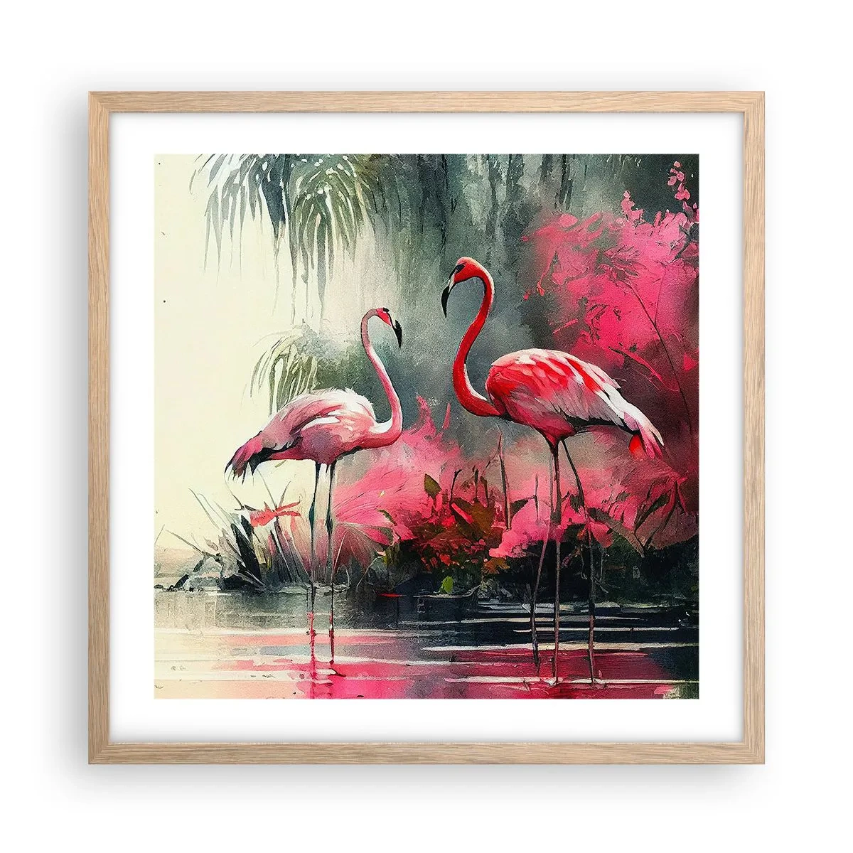 Een poster in een licht eiken lijst - Een les in natuurlijke gratie - 50x50 cm