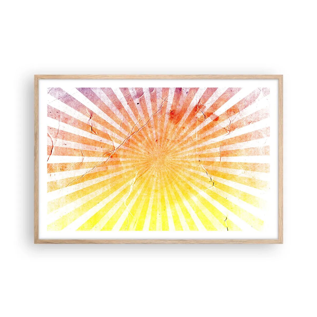 Een poster in een licht eiken lijst - Zonsopgangen en zonsondergangen - 91x61 cm