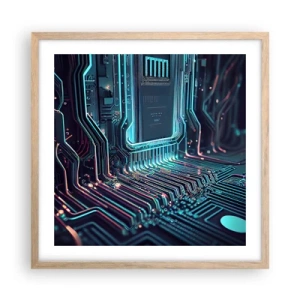 Een poster in een licht eiken lijst - Ik ben aan het denken… - 50x50 cm