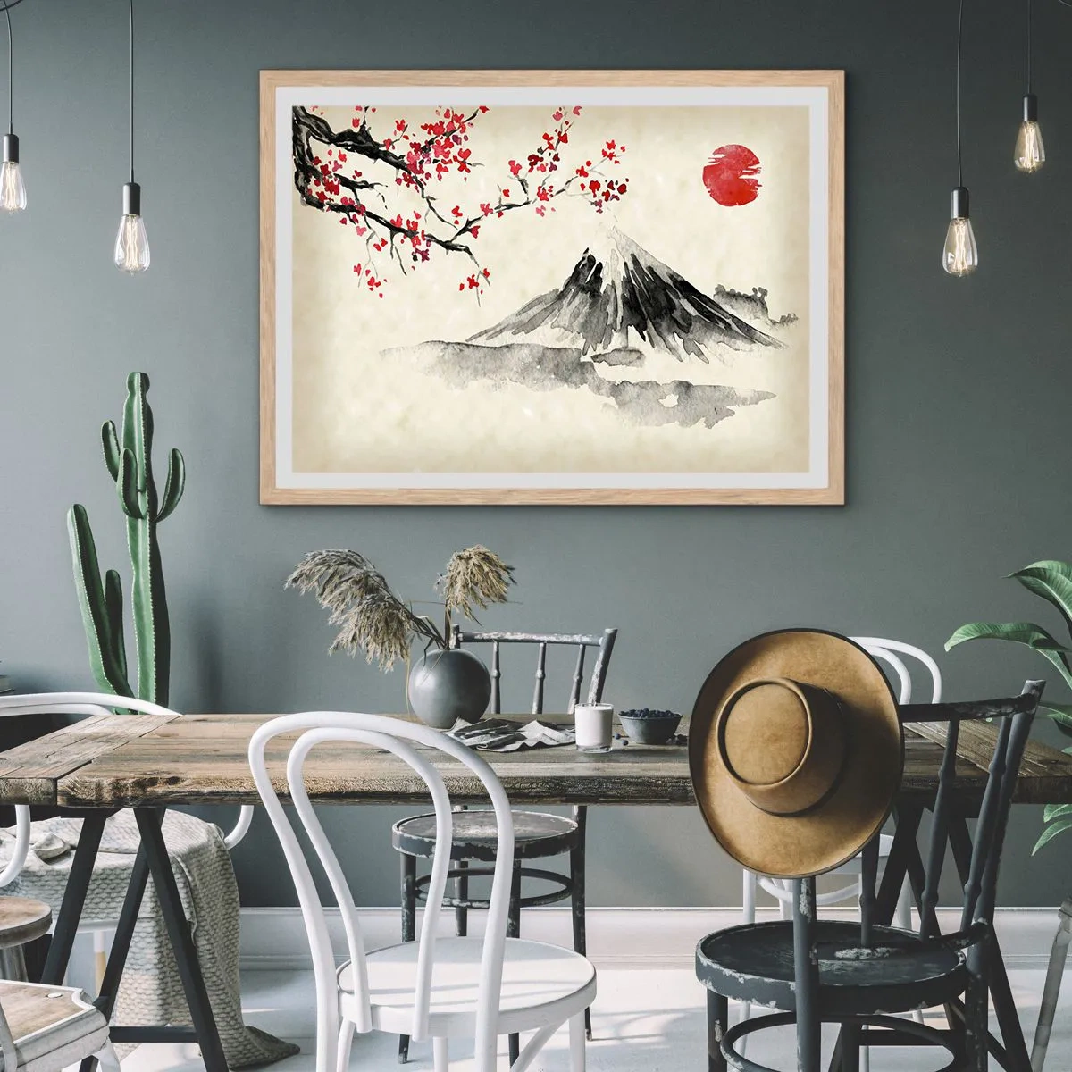 Een poster in een licht eiken lijst - Houd van Japan - 70x50 cm