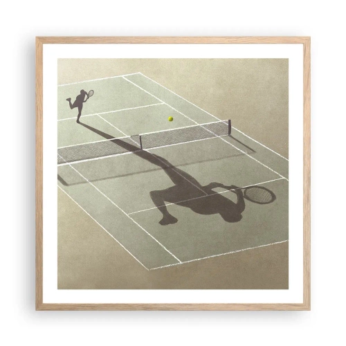 Een poster in een licht eiken lijst - Jezelf overwinnen - 60x60 cm