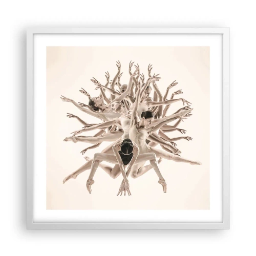 Poster in een witte lijst - Bloeiend in dans - 50x50 cm