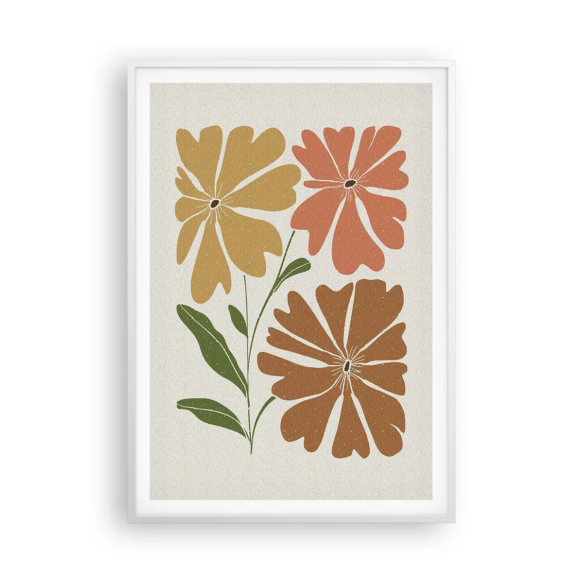Poster in een witte lijst - Natuur en geometrie - 70x100 cm