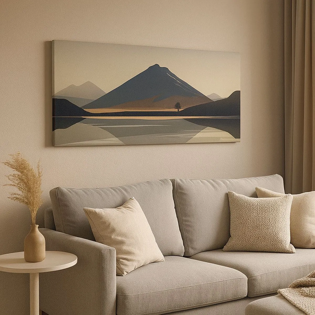 Schilderen op canvas - Spiegelreflectie - 100x40 cm