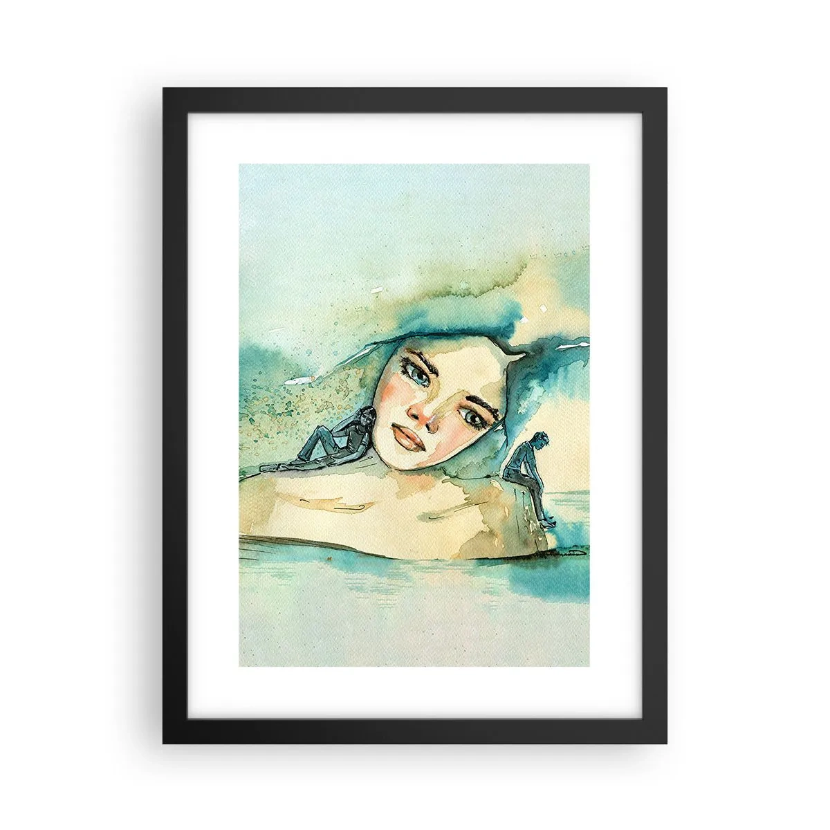 Poster in een zwarte lijst - Ben ik blauw? - 30x40 cm