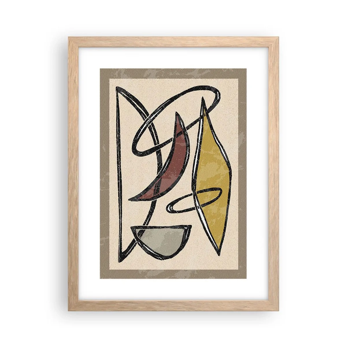 Een poster in een licht eiken lijst - Verticale en horizontale lijnen - 30x40 cm