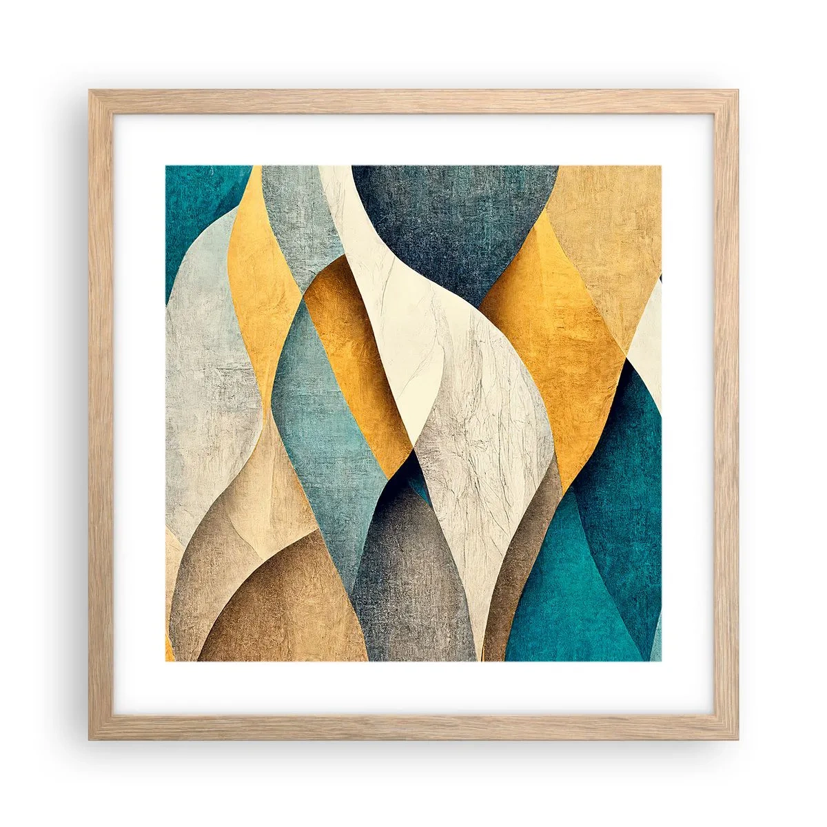 Een poster in een licht eiken lijst - Ritme en beweging - 40x40 cm