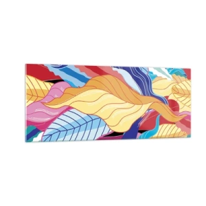 Schilderen op glas - Een kleurrijke puinhoop - 100x40 cm