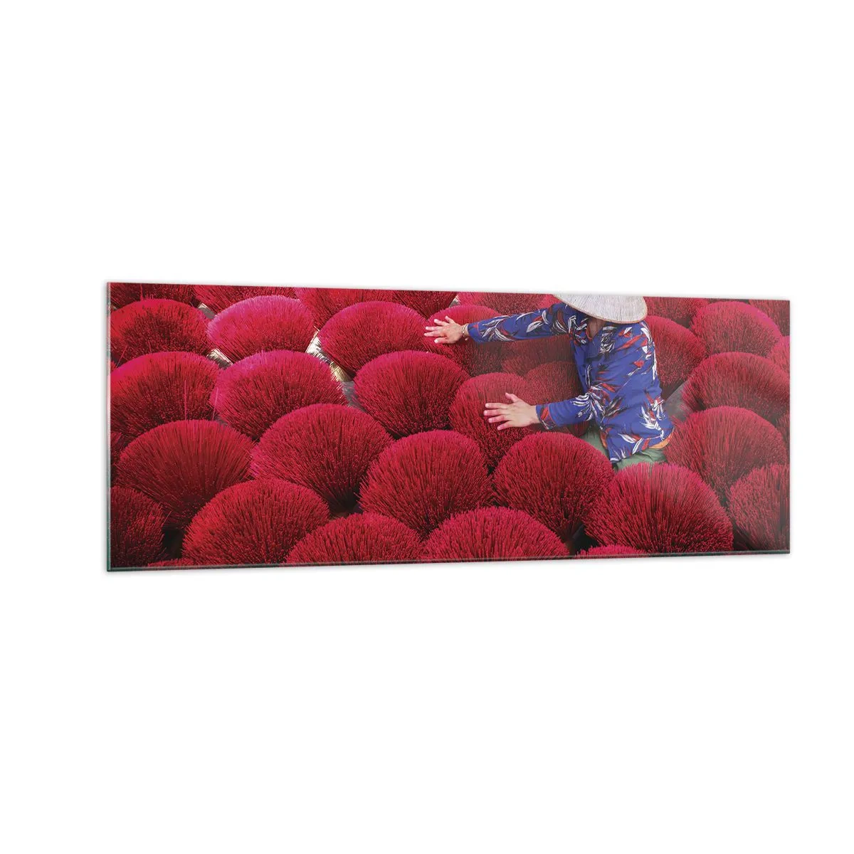 Schilderen op glas - In het rijstveld - 140x50 cm