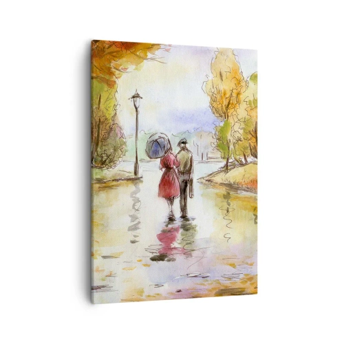 Schilderen op canvas - Romantische herfst in het park - 50x70 cm