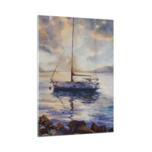 Schilderen op glas - Avond aan de baai - 50x70 cm
