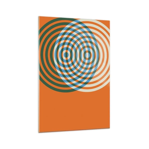 Schilderen op glas - Abstracte circulaire variatie - 70x100 cm