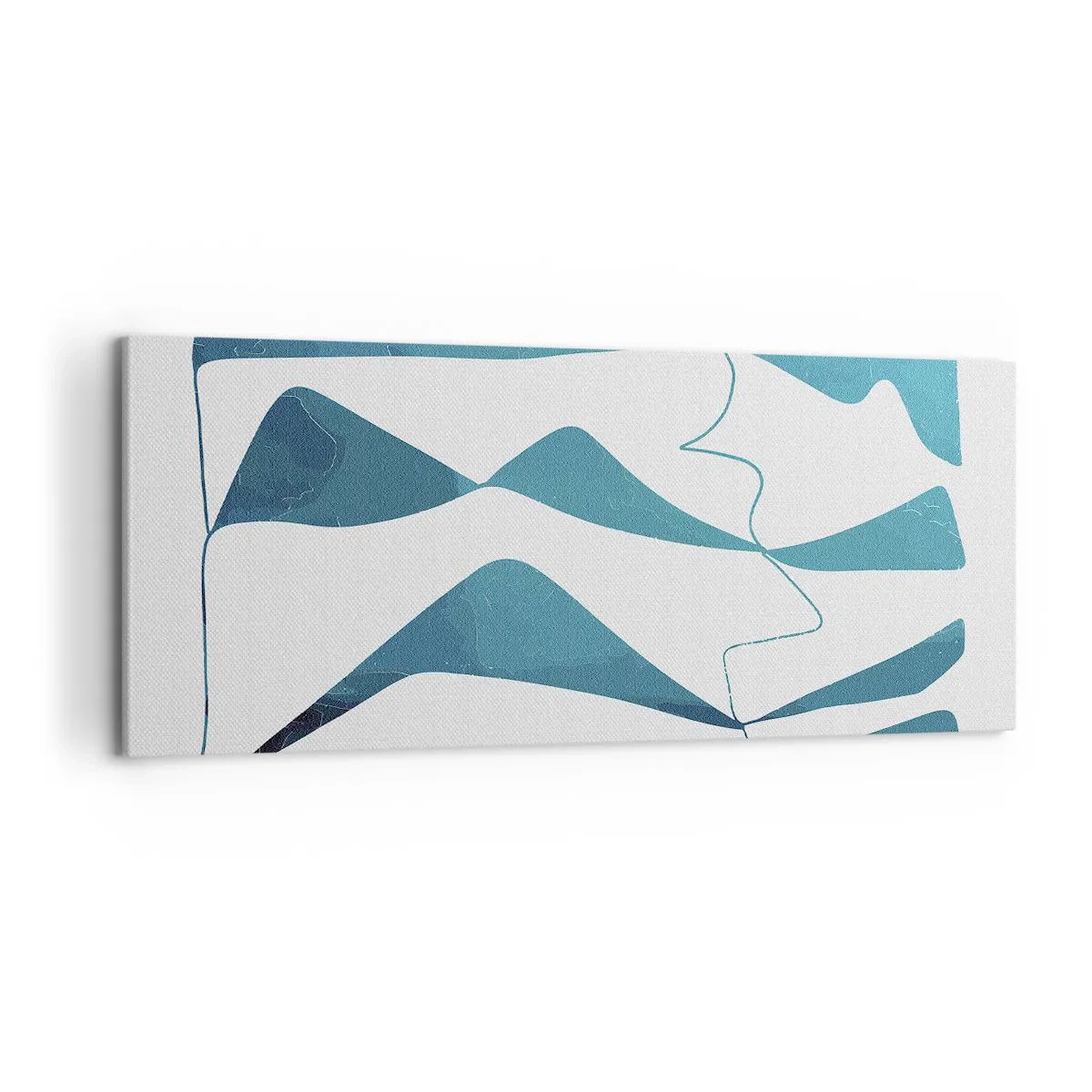 Schilderen op canvas - Abstractie: turquoise verbinding - 120x50 cm