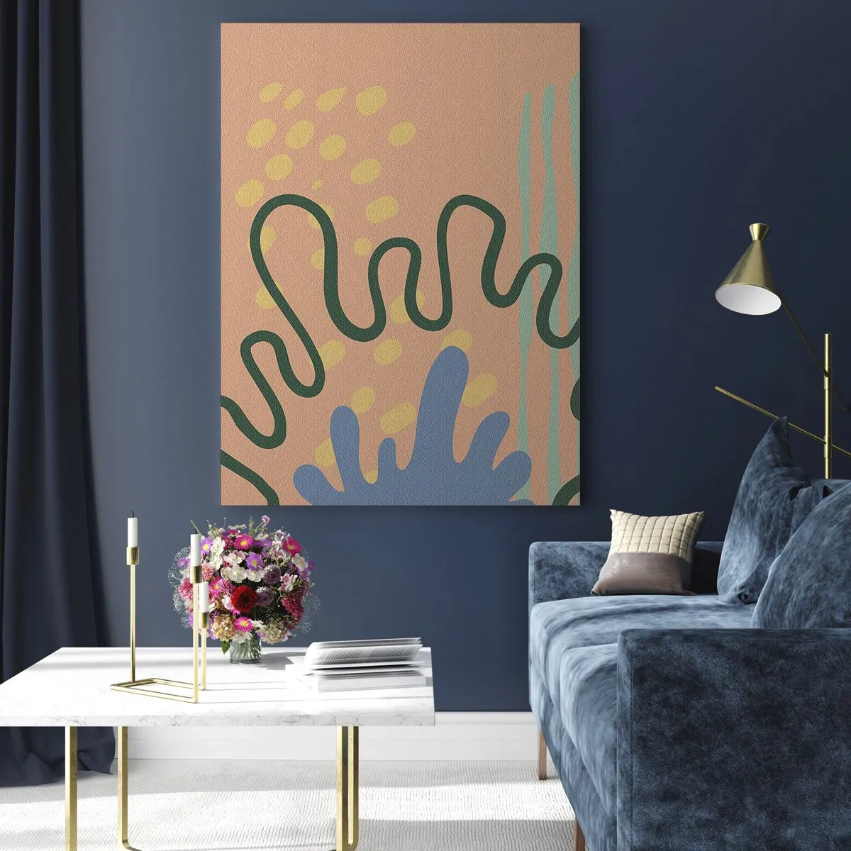 Schilderen op glas - Abstractie: verscheidenheid van de natuur - 80x120 cm