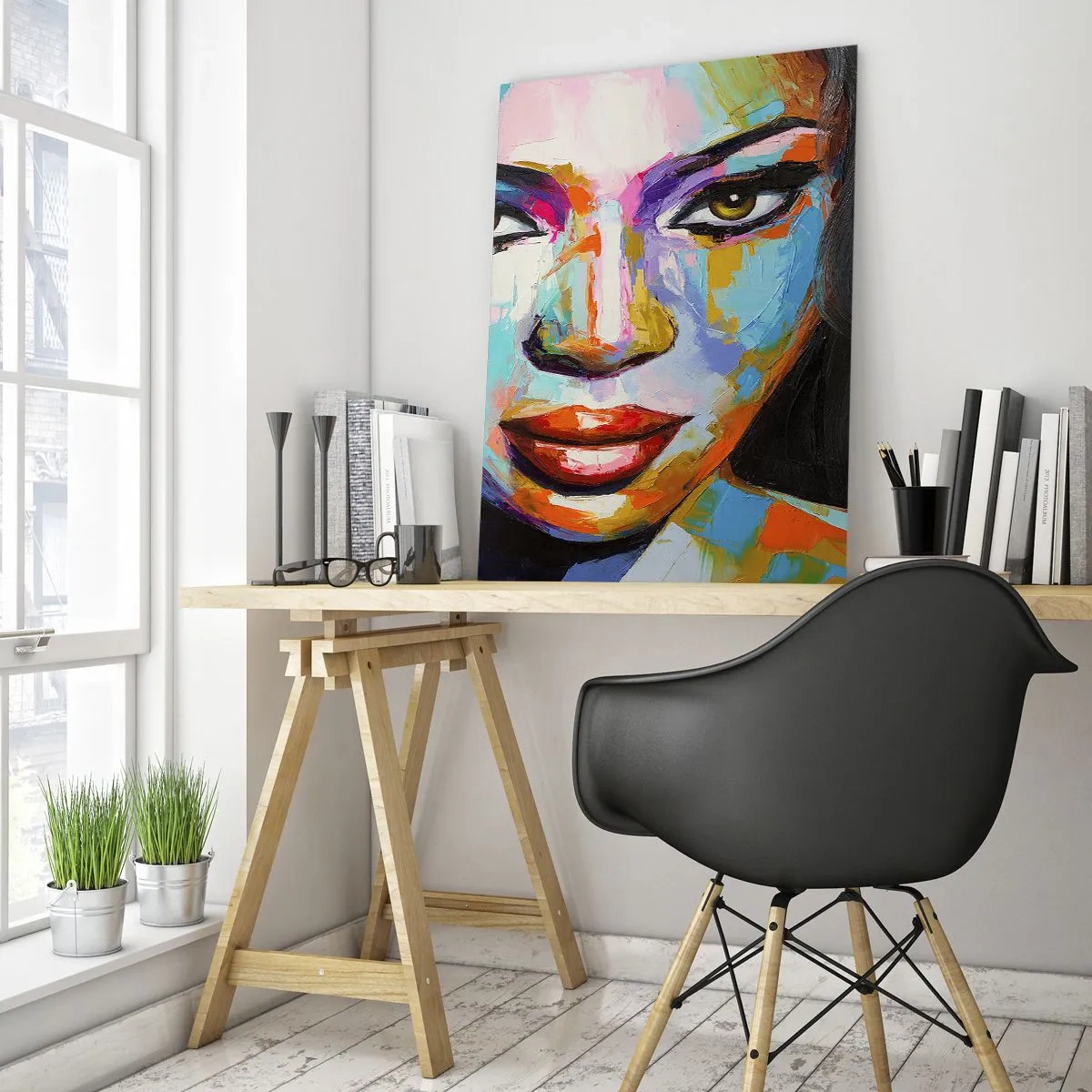 Schilderen op glas - Het is onmogelijk om je ogen af te houden - 80x120 cm