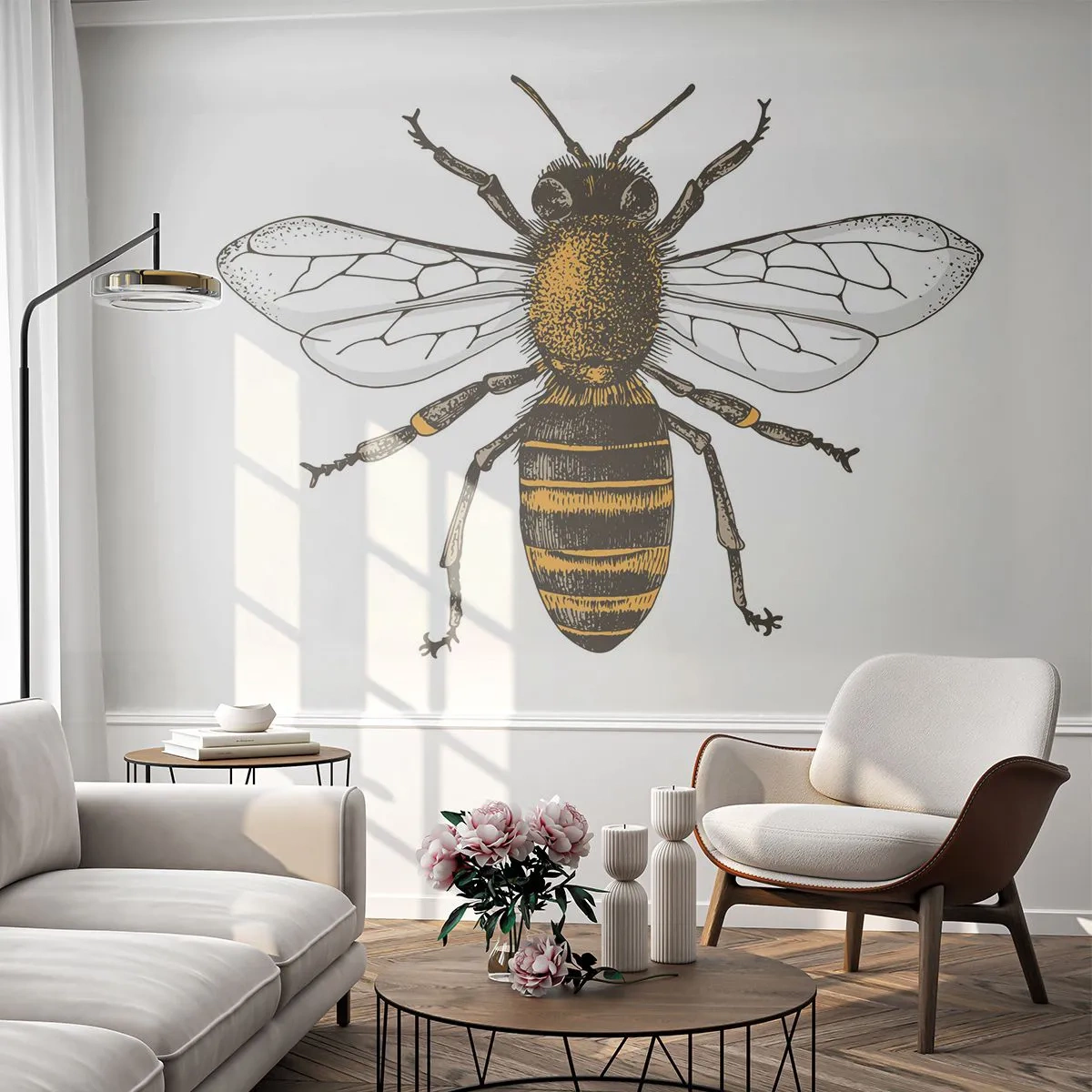 Fotobehang Premium Sand - Mooi en goed - Bij, Insect, Natuur - 100x70 cm