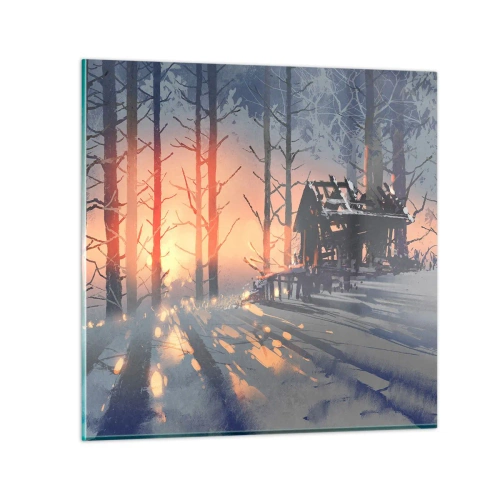Schilderen op glas - Alleen de zon kijkt hier naar binnen - 70x70 cm