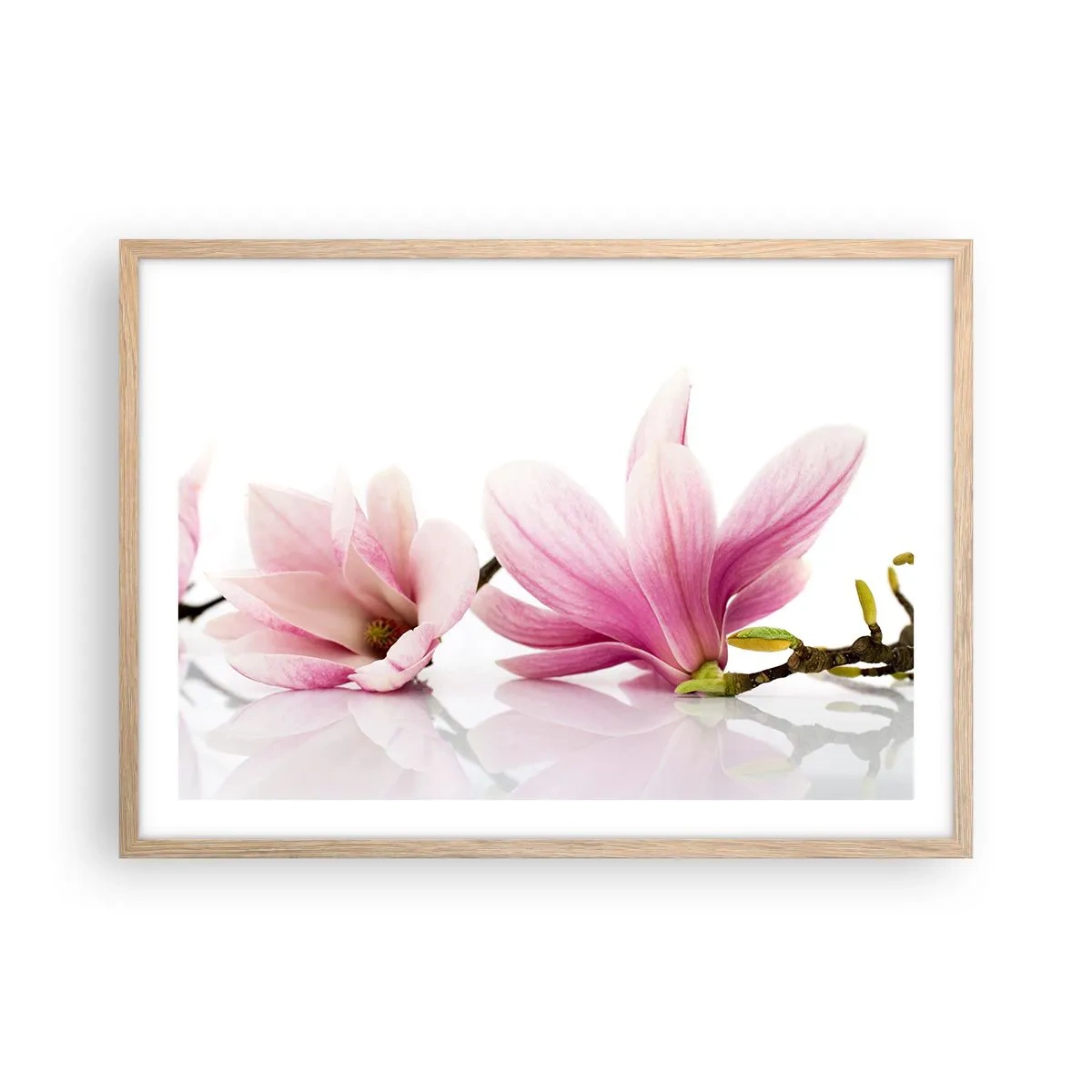 Een poster in een licht eiken lijst - Delicaat als een lentebriesje - 70x50 cm