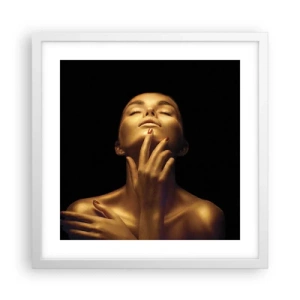 Poster in een witte lijst - Als gouden zijde - 40x40 cm