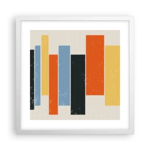 Poster in een witte lijst - Muzieknotatie - 40x40 cm