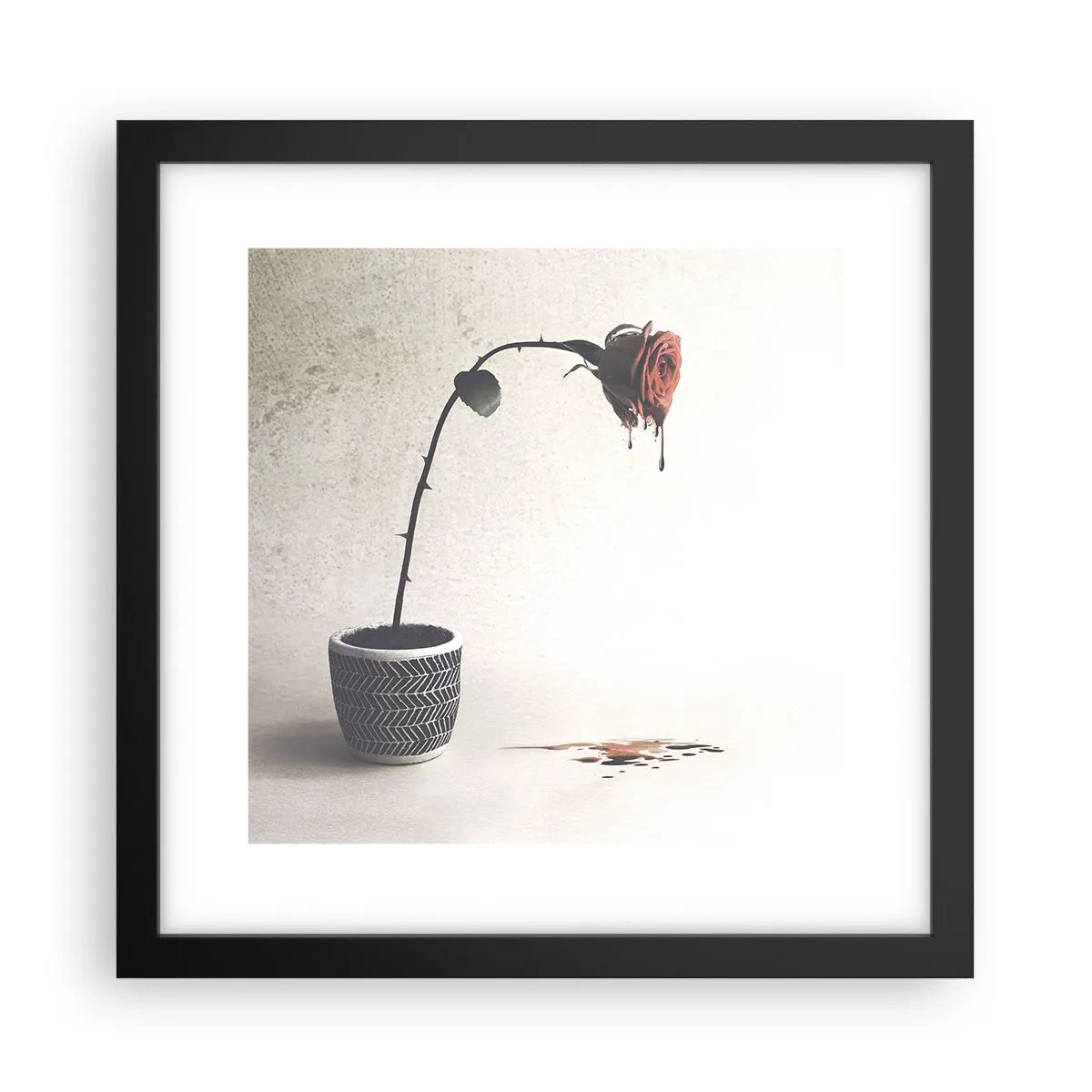 Poster in een zwarte lijst - Rosa dolorosa - 30x30 cm