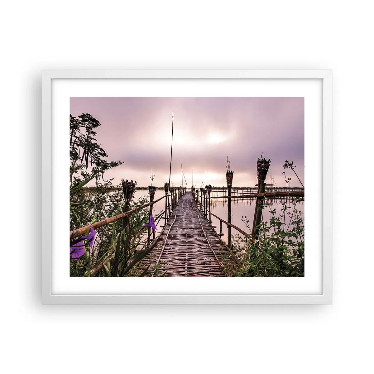 Poster in een witte lijst - Rust en stilte van Azië - 50x40 cm