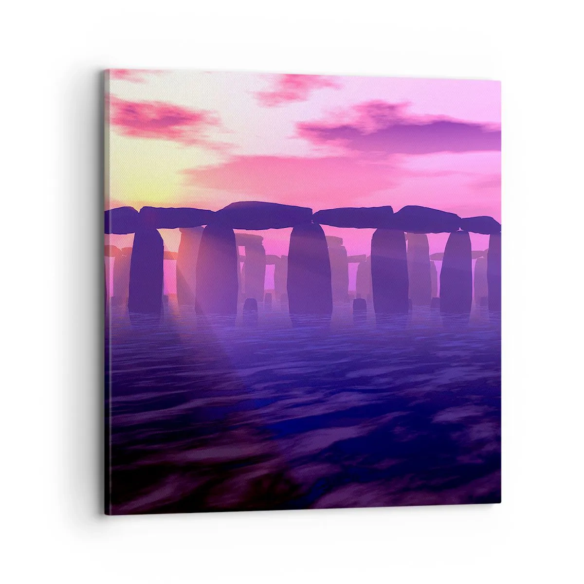 Schilderen op canvas - Mysterie bij zonsopgang in de mist - 70x70 cm