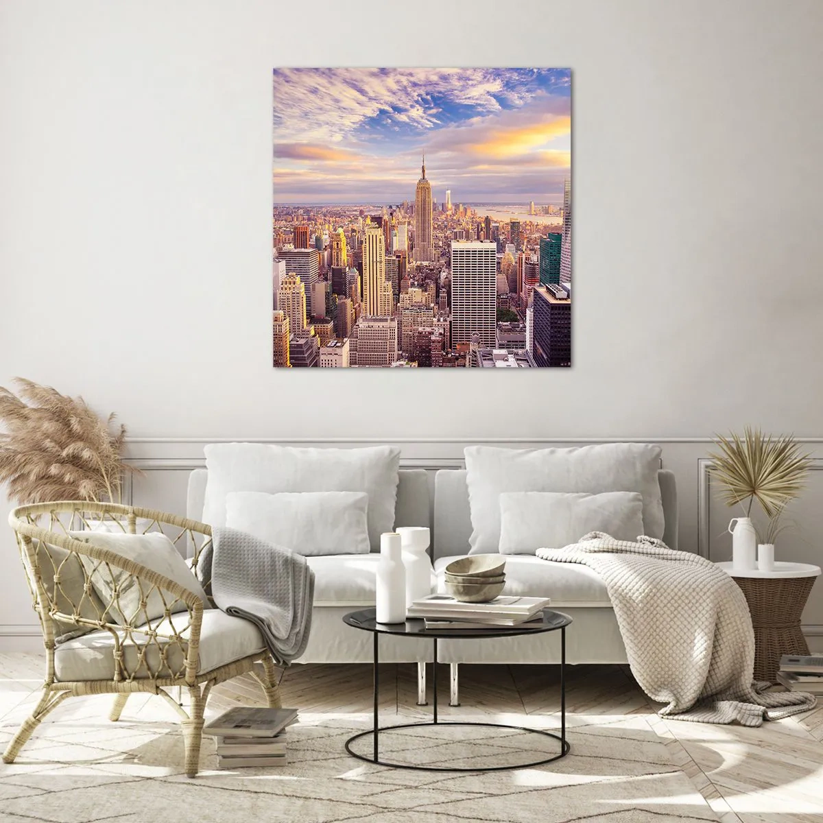 Schilderen op glas - Reik alleen naar de wolken - 30x30 cm