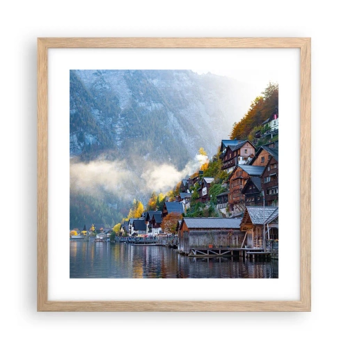 Een poster in een licht eiken lijst - Alpine sfeer - 40x40 cm