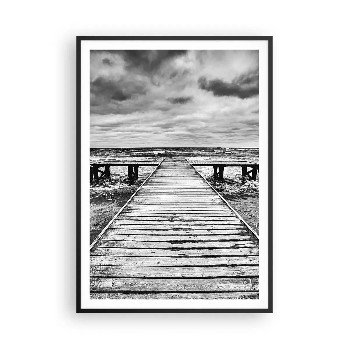 Poster in een zwarte lijst - Ik wacht tot de wind wegjaagt... - 70x100 cm