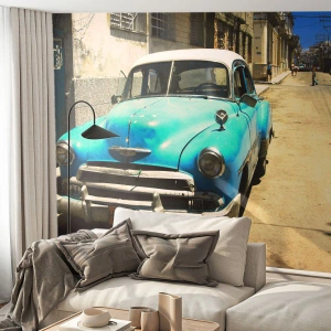 Fotobehang Premium Canvas - Evviva Cuba! - Automobiel, Auto, Cuba - 150x105 cm