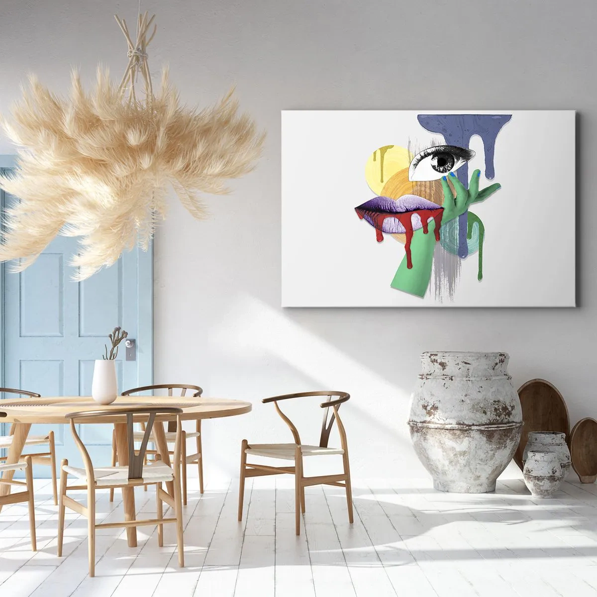 Schilderen op canvas - Gedeconstrueerd portret met abstracte elementen - 70x50cm - Een gedeconstrueerd portret - Moderne wanddecoratie voor woonkamer en slaapkamer ARTTOR