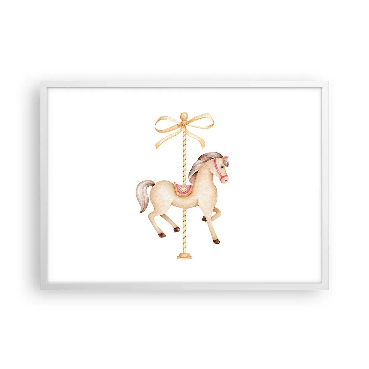Poster in een witte lijst - Een sierlijke draf - 70x50 cm