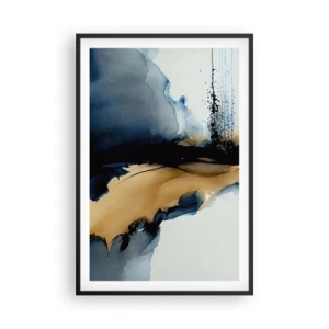 Poster in een zwarte lijst - Achter het gordijn - 61x91 cm