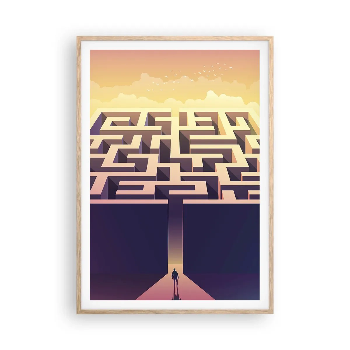 Een poster in een licht eiken lijst - Beslissingstijd - 70x100 cm