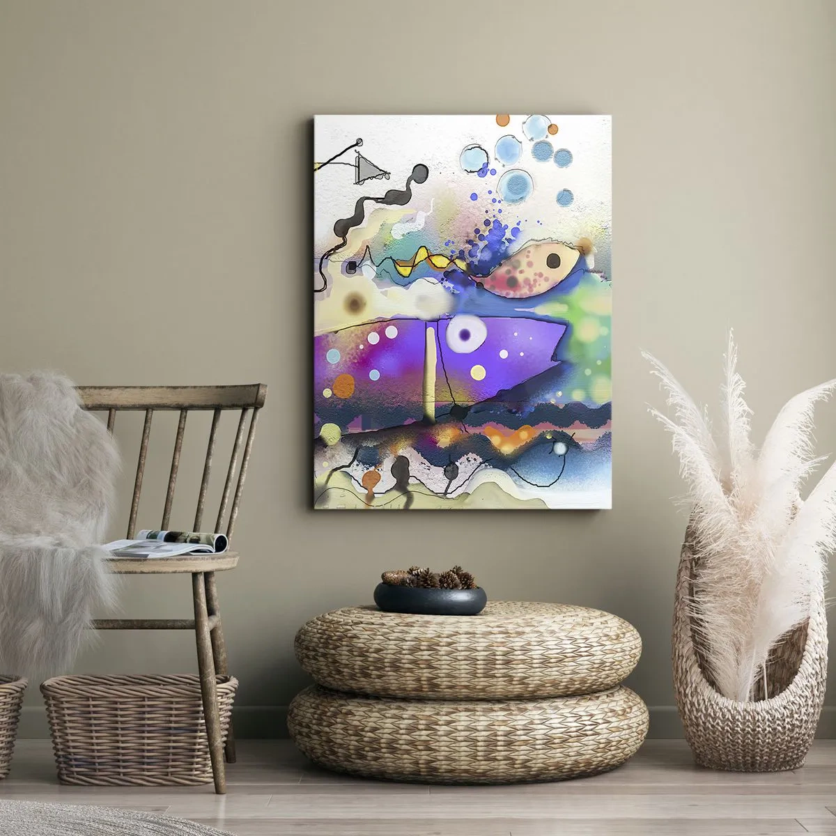 Schilderen op canvas - Geen woorden! - 45x80 cm