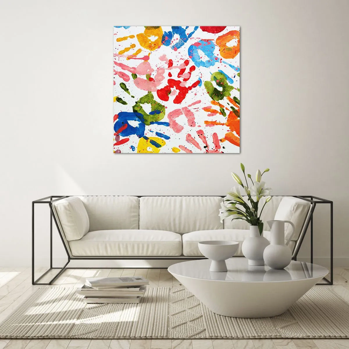 Schilderen op glas - Volg de voetstappen - 70x70 cm