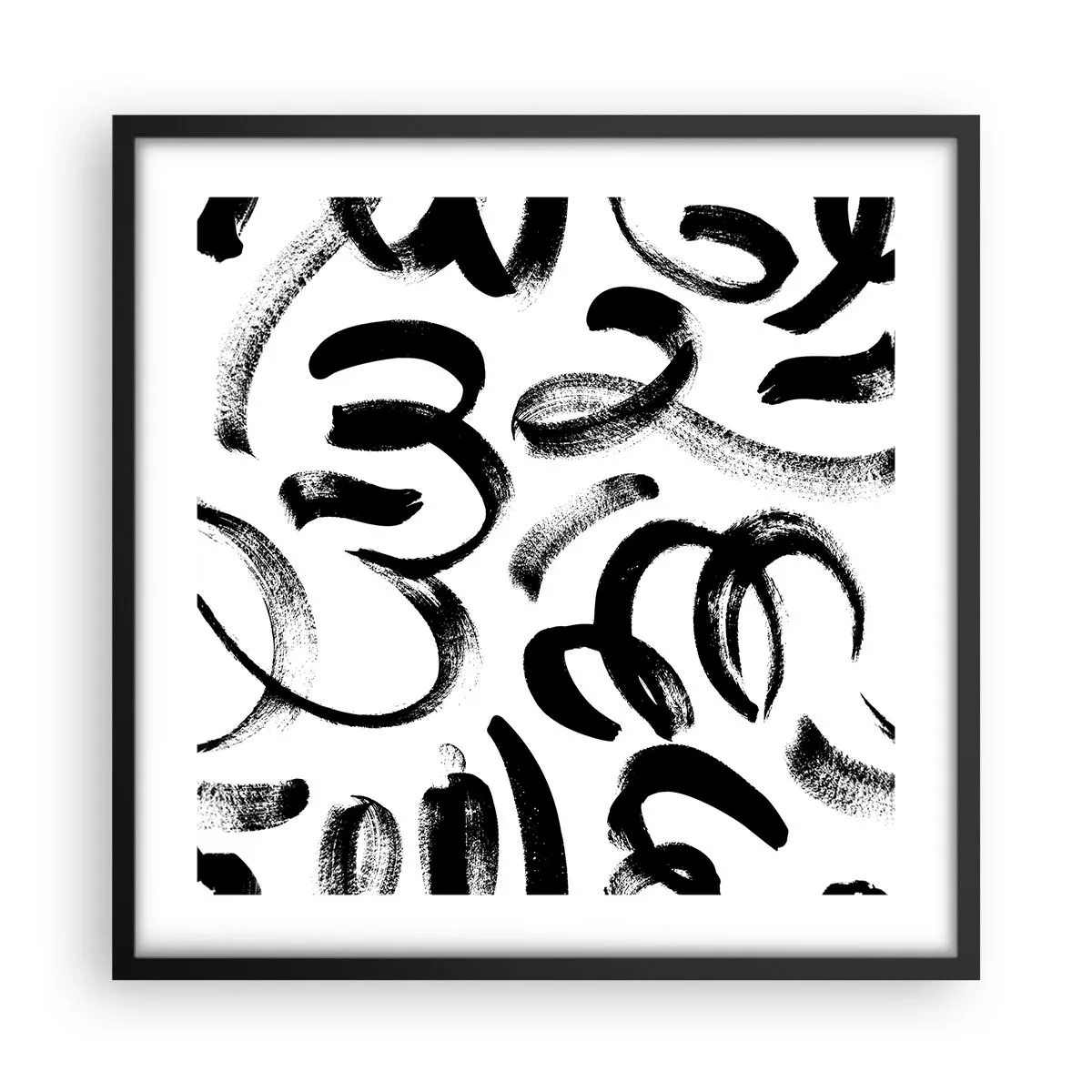 Poster in een zwarte lijst - Zwart op wit - 50x50 cm