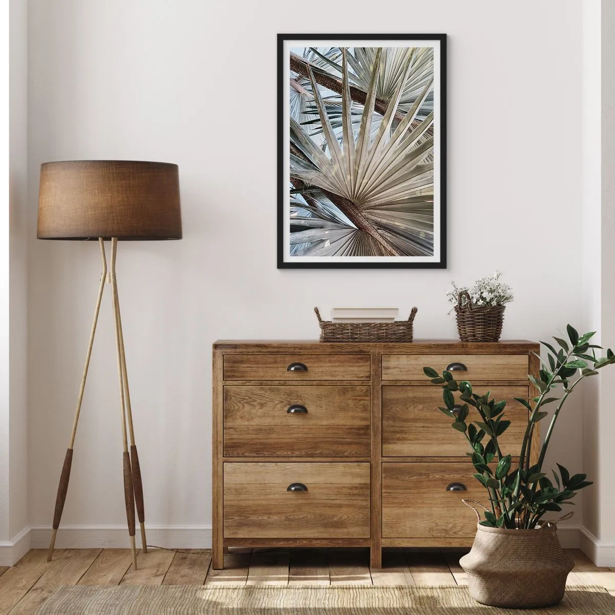 Poster in een zwarte lijst - Fans in de tropen - 30x40 cm