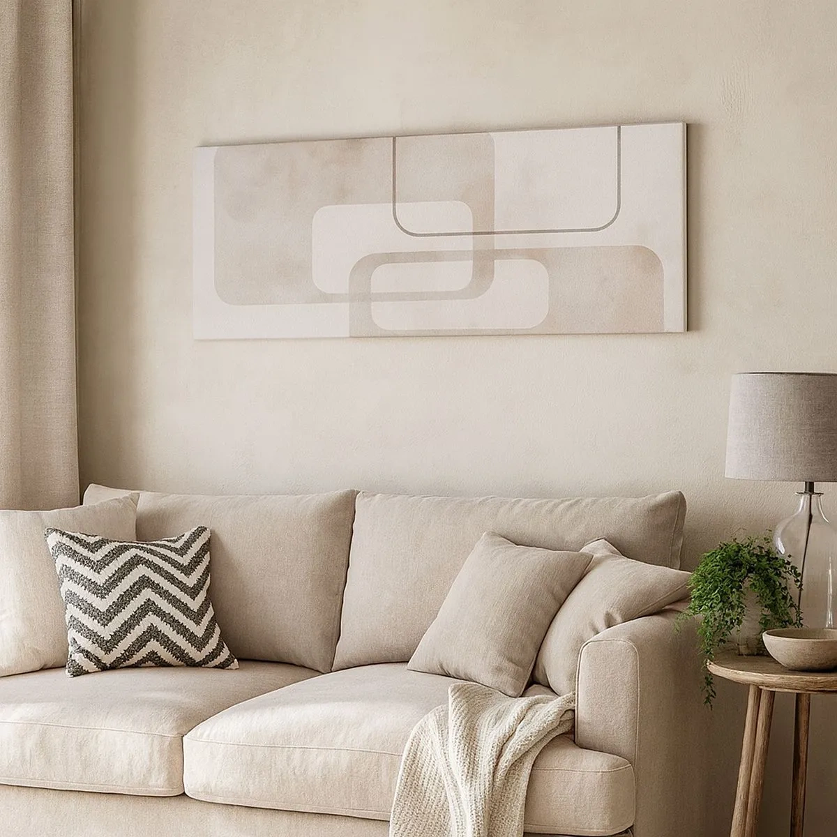 Schilderen op canvas - Geometrische voeg - 100x40 cm