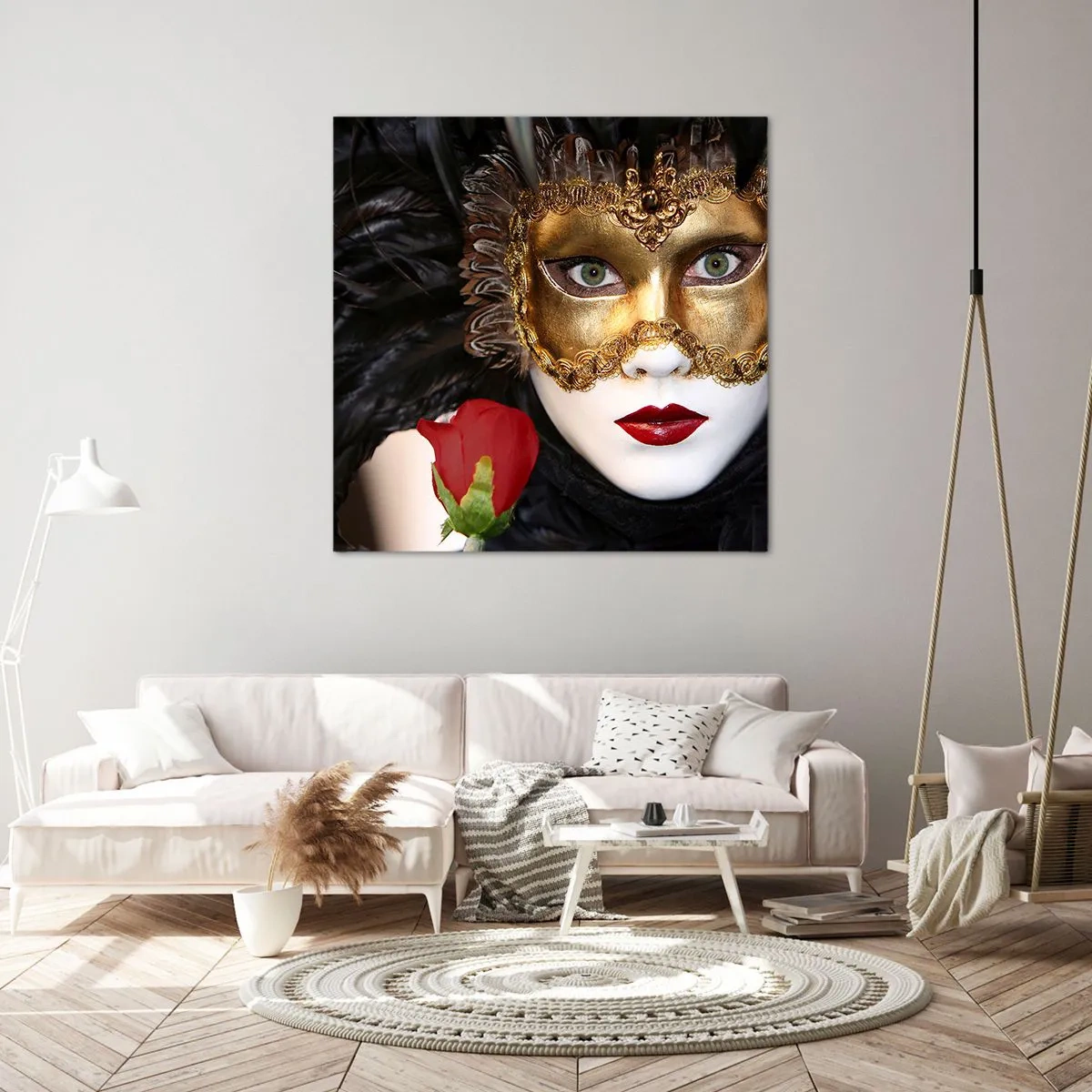 Schilderen op canvas - Het leven is een grote bal  - 60x60 cm