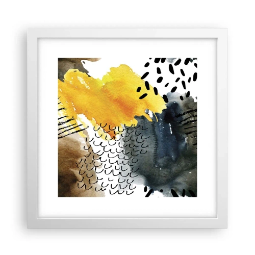 Poster in een witte lijst - Een ontmoeting van de elementen - 30x30 cm