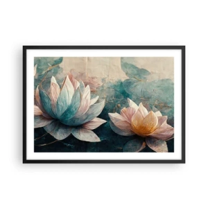 Poster in een zwarte lijst - Sterren van het meer - 70x50 cm