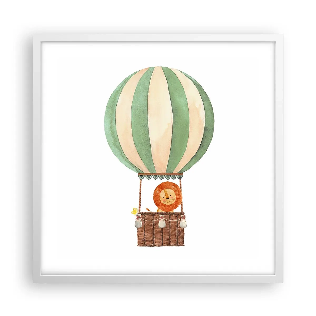 Poster in een witte lijst - Leons reizen - 50x50 cm