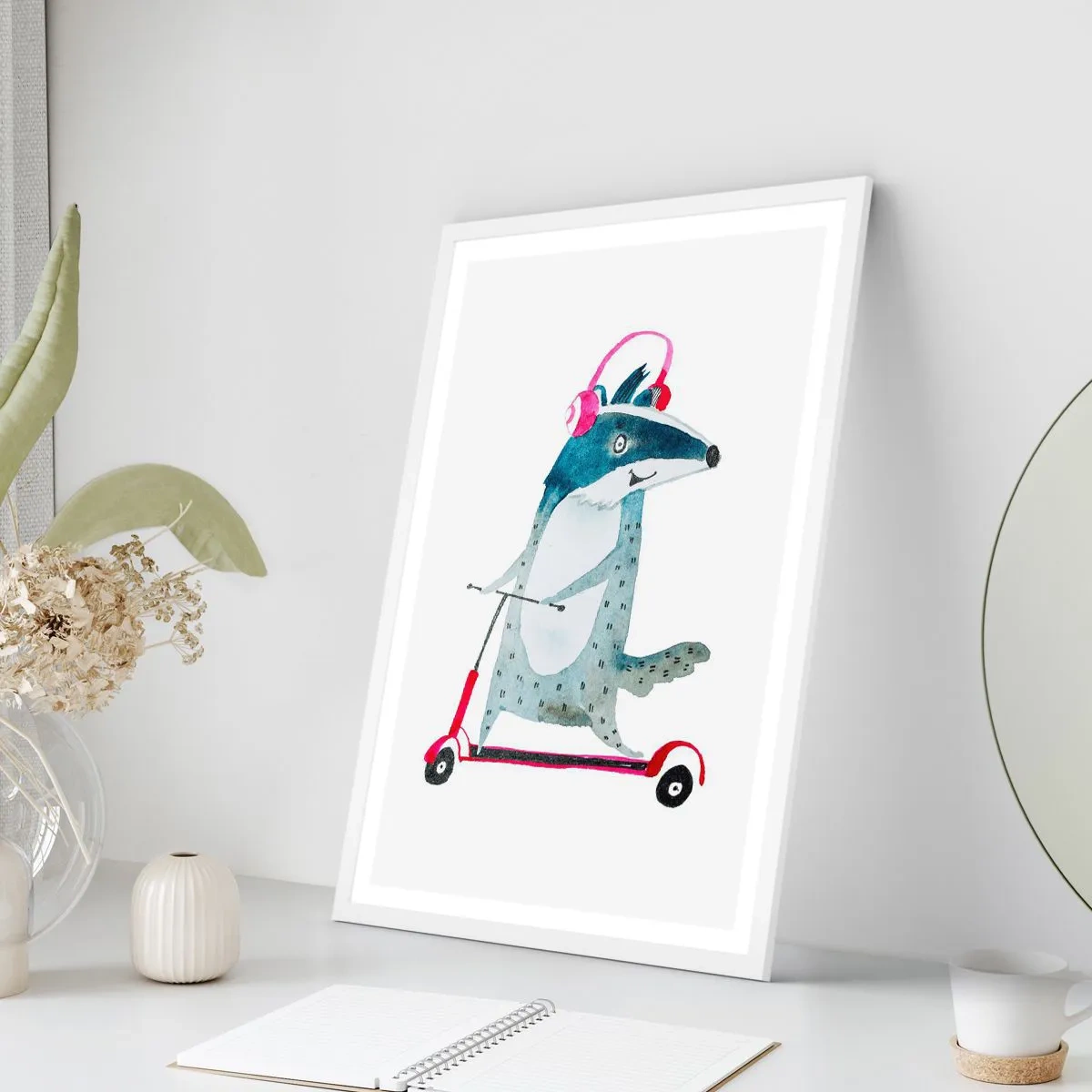 Poster in een witte lijst - Badger vreugde - 40x50 cm