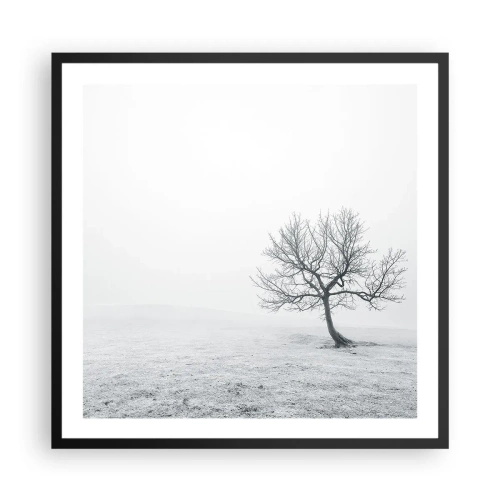 Poster in een zwarte lijst - Tegen het niets - 60x60 cm