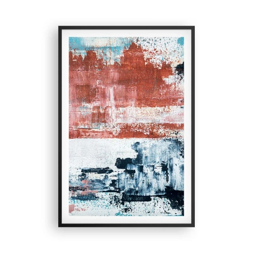 Poster in een zwarte lijst - Fifty Fifty abstract - 61x91 cm